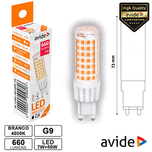 LÂMPADA LED G9 7W 230V 4000K 660LM AVIDE