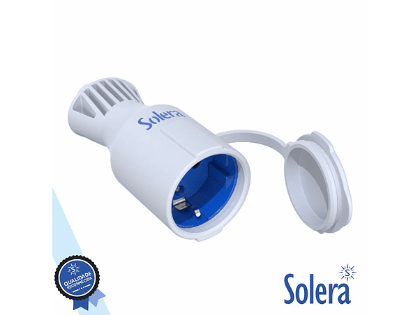 FICHA SCHUKO FÊMEA 16A/250V COM TAMPA IP44 BRANCO SOLERA 1