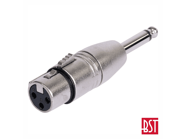 FICHA ADAPTADORA XLR 3P FÊMEA / JACK 6.35MM MACHO MN BST 1