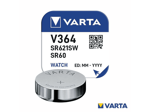 PILHA ÓXIDO PRATA BOTÃO V364/SR621SW/SR60 1.55V VARTA 1