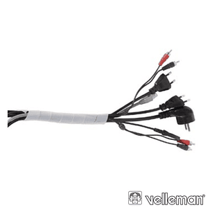 PROTETOR DE CABO ESPIRAL BRANCO TRANSP. 10M ATÉ  15MM VELLEMAN