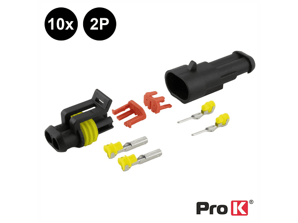 CONJUNTO DE 10 FICHAS SUPERSEAL 2P COM TERMINAIS IP67 PROK 1