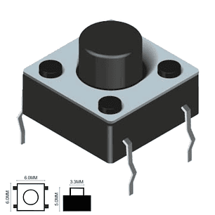 COMUTADOR MICRO SWITCH 6X6MM ALTURA 1.5MM