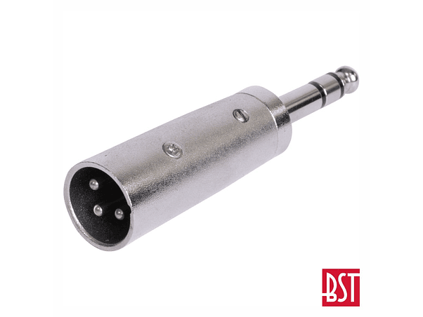 FICHA ADAPTADORA XLR 3P MACHO / JACK 6.35MM MACHO ST BST 1