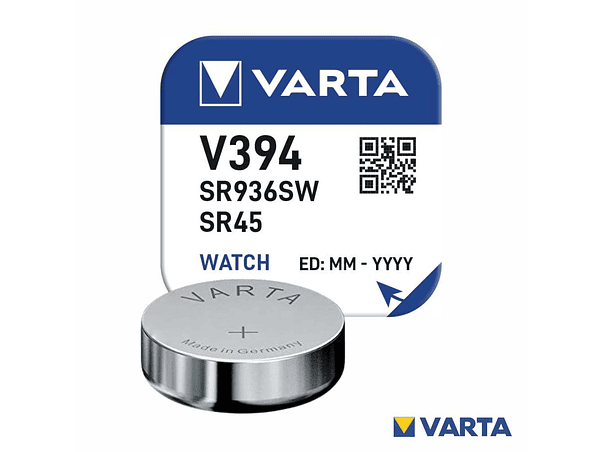 PILHA ÓXIDO PRATA BOTÃO V394/SR936W/SR45 1.55V VARTA 1