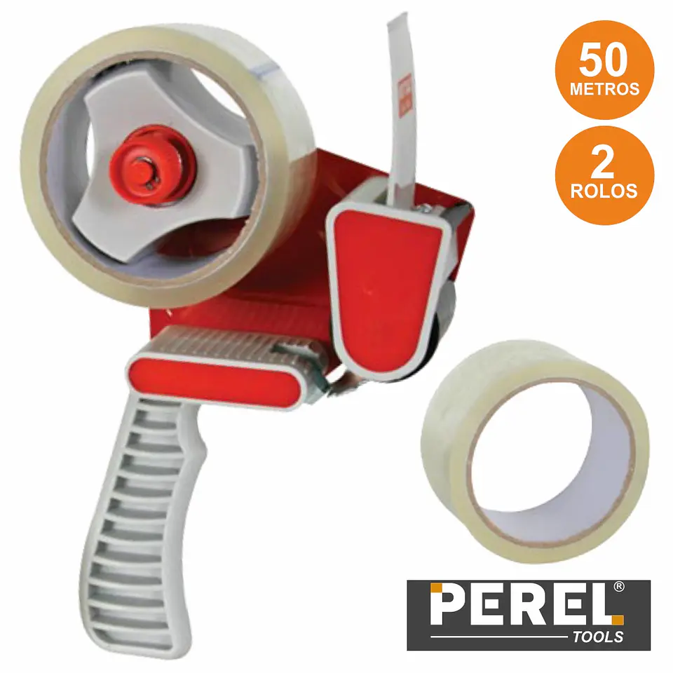 DISPENSADOR DE FITA-COLA COM 2 ROLOS PEREL 1