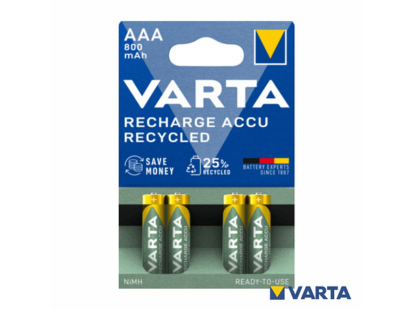 PILHA RECARREGÁVEL AAA 1.2V 800MAH 4X BLISTER VARTA 1