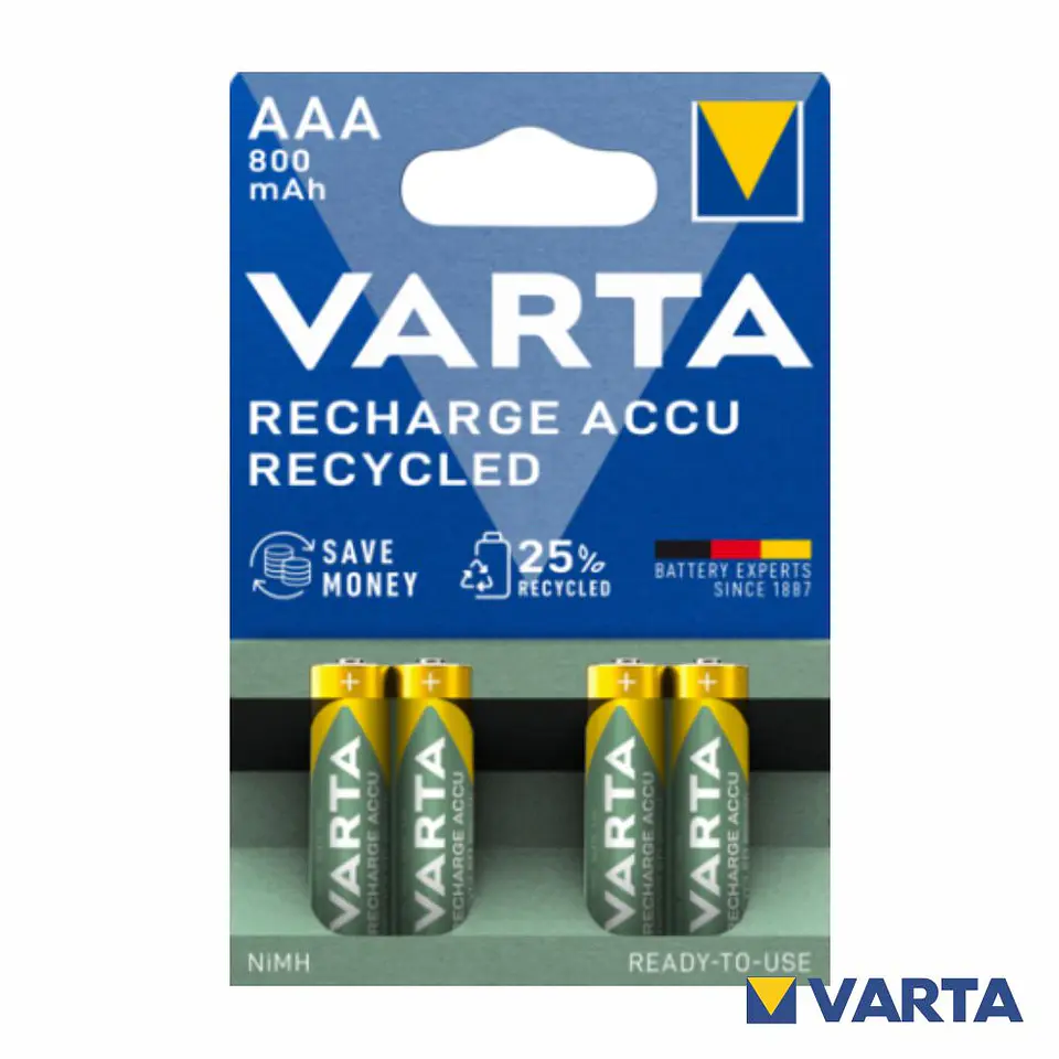 PILHA RECARREGÁVEL AAA 1.2V 800MAH 4X BLISTER VARTA 1