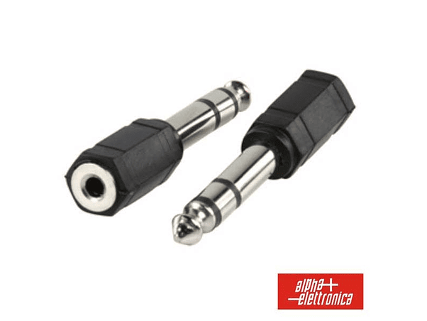 FICHA ADAPTADORA JACK 6.35MM MACHO / JACK 3.5MM FÊMEA ST 1