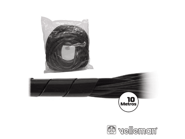 PROTETOR DE CABO ESPIRAL PRETO 10M ATÉ  15MM VELLEMAN 1