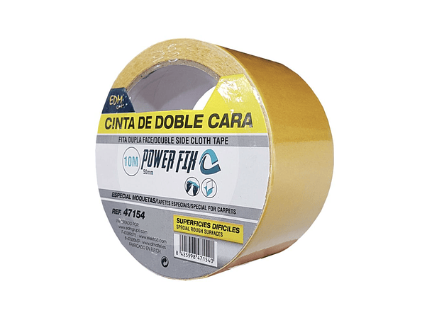 FITA ADESIVA DUPLA FACE TEXTIL 50MM 10M 1