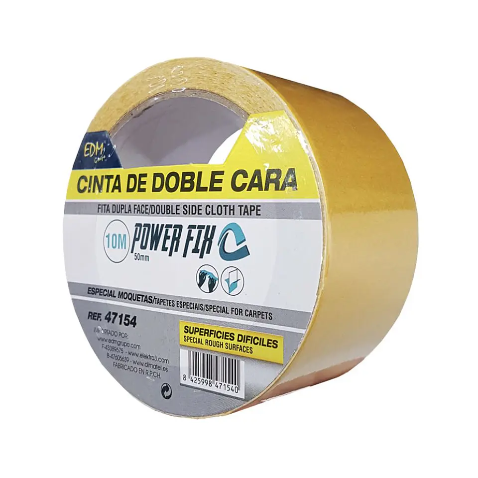 FITA ADESIVA DUPLA FACE TEXTIL 50MM 10M 1