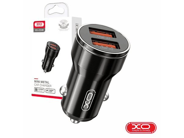 ADAPTADOR ISQUEIRO 2X USB-A 2.4A PRETO XO 1