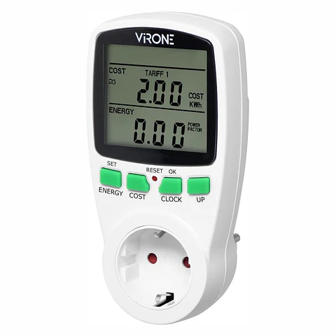 CONTADOR DE ENERGIA BI-HORÁRIO 230V/16A COM TOMADA VIRONE