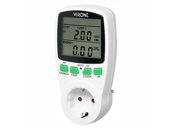 CONTADOR DE ENERGIA BI-HORÁRIO 230V/16A COM TOMADA VIRONE 1