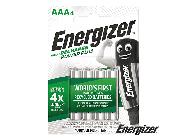 BATERIA NI-MH AAA 1.2V 700MA 4X POWER PLUS ENERGIZER 1