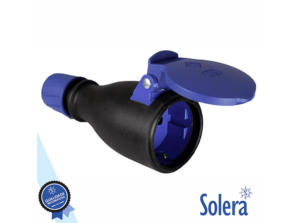 FICHA SCHUKO FÊMEA 16A/250V IP54 PRETA SOLERA 1