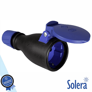 FICHA SCHUKO FÊMEA 16A/250V IP54 PRETA SOLERA