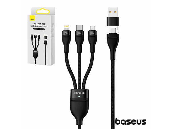 CABO USB-A/C MACHO/MICROUSB/USB-COMLIGHTNING 1.2M 100W BASEUS 1