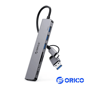 HUB USB 3 PORTAS USB 3.0/1X USB-COM1X JACK 3.5/2X CARTÃO SD