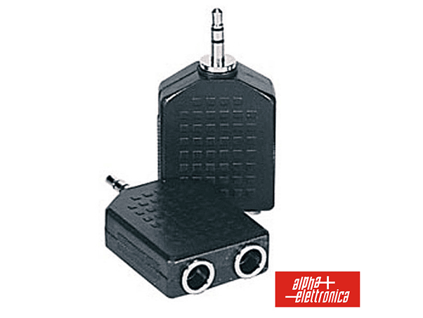 FICHA ADAPTADORA JACK 3.5MM MACHO / 2 JACK 6.35MM FÊMEA ST 1