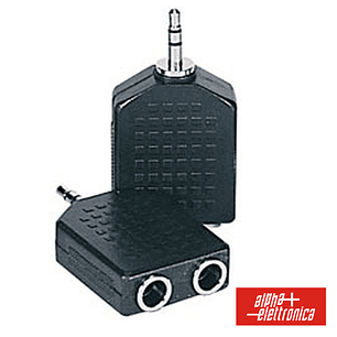 FICHA ADAPTADORA JACK 3.5MM MACHO / 2 JACK 6.35MM FÊMEA ST