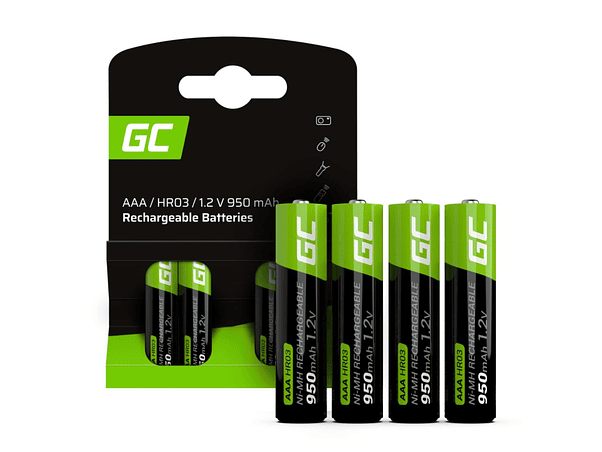 PILHA RECARREGÁVEL AAA 1.2V 950MA 4X BLISTER GREEN CELL 1