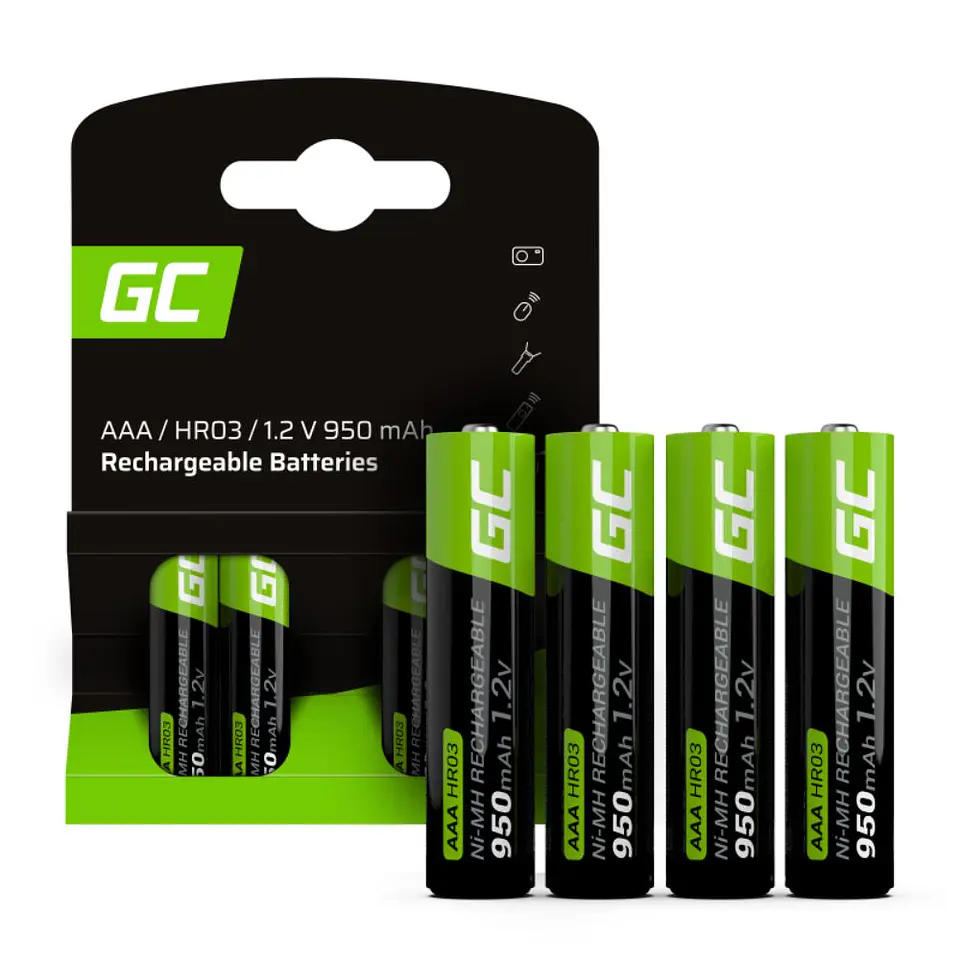 PILHA RECARREGÁVEL AAA 1.2V 950MA 4X BLISTER GREEN CELL 1