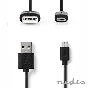 CABO USB-A 2.0 MACHO / MICRO USB-B 5M PRETO NEDIS