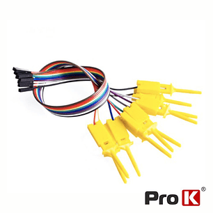 KIT 10 CABOS DE LIGAÇÃO JUMPER FÊMEA / PINÇAS PROVA PROK