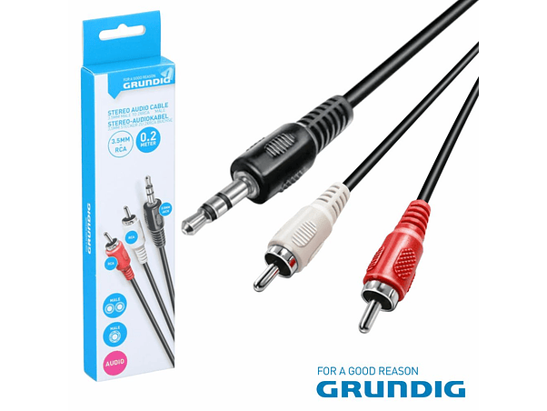 CABO JACK 3.5MM MACHO ST / 2-RCA MACHO 2M GRUNDIG 1