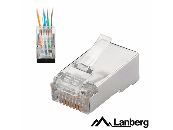 FICHA RJ45 MODULAR 8P8C CAT5E PASSANTE 100PCS LANBERG 1