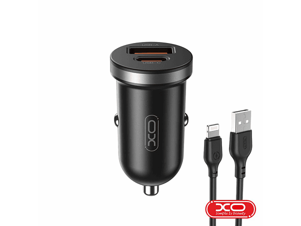 ADAPTADOR ISQUEIRO USB-A PD / USB-C 30W COM CABO LIGHTNING XO 1