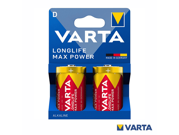 PILHA ALCALINA LR20/D 1.5V 2X  LONGLIFE MAX POWER VARTA 1