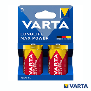 PILHA ALCALINA LR20/D 1.5V 2X  LONGLIFE MAX POWER VARTA