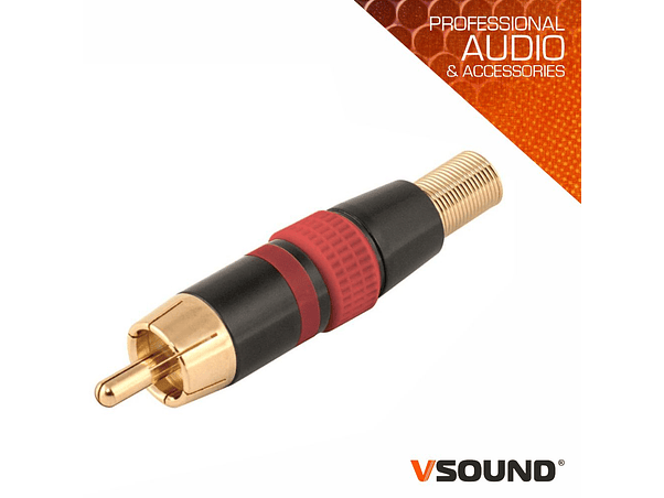 FICHA RCA MACHO VERMELHO METÁLICA / DOURADA VSOUND 1