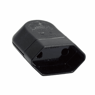 FICHA ALIMENTAÇÂO AC PLANA FÊMEA PRETO 10A 250V