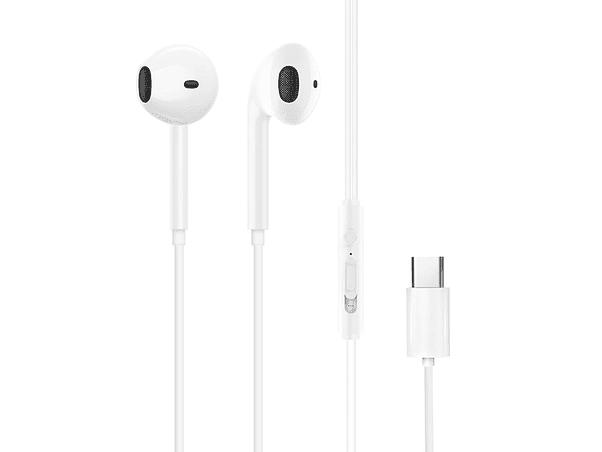 AUSCULTADORES STEREO COM FIOS USB-C E MICROFONE BRANCO 1