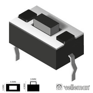 COMUTADOR MICRO SWITCH 6X3.5MM ALTURA 4.2MM VELLEMAN