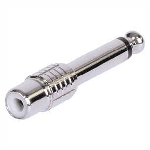 FICHA ADAPTADORA JACK 6.35MM MACHO MONO / RCA FÊMEA BST