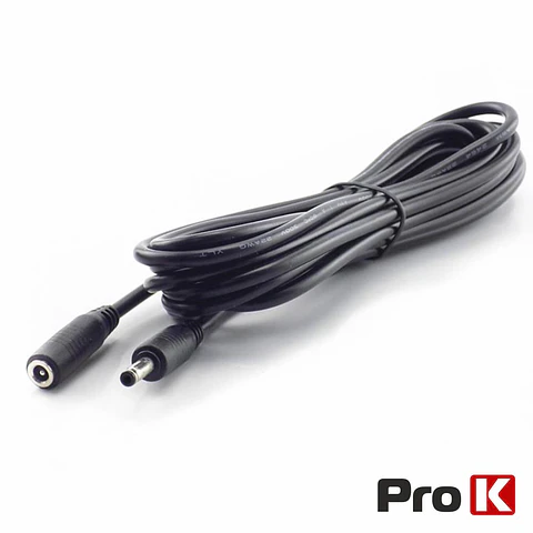 CABO ALIMENTAÇÃO DC MACHO / FÊMEA 5.5X2.5MM 3M PROK