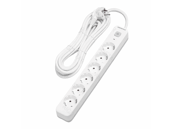 TOMADA ELÉTRICA COM 6 SAÍDAS COM INTERRUPTOR 5M 1