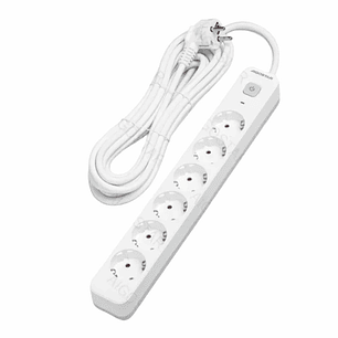 TOMADA ELÉTRICA COM 6 SAÍDAS COM INTERRUPTOR 5M