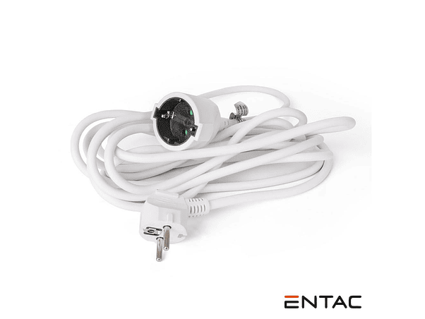 CABO EXTENSÃO TOMADA ELÉTRICA 1X SCHUKO 5M BRANCO ENTAC 1