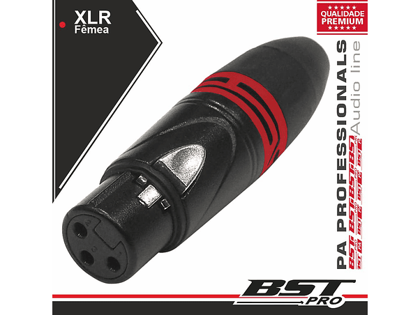 FICHA XLR 3P FÊMEA NIQUELADO BSTPRO 1