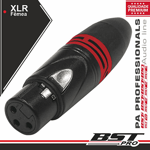 FICHA XLR 3P FÊMEA NIQUELADO BSTPRO