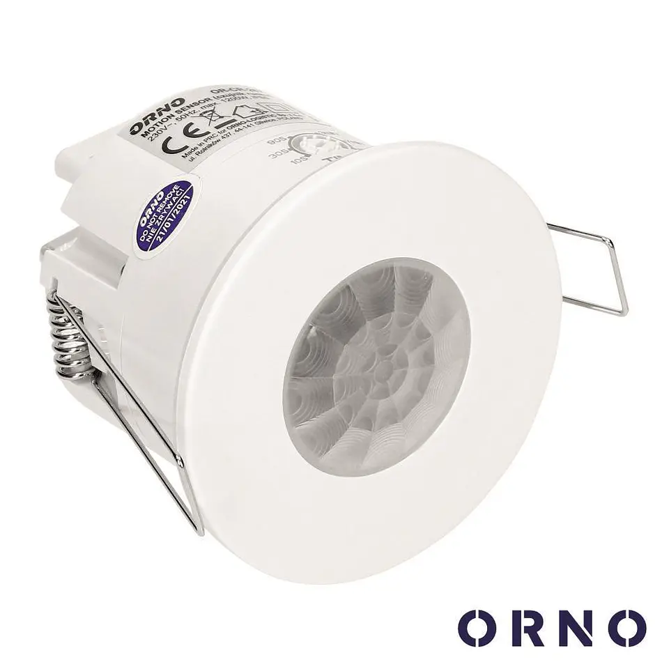 DETETOR DE MOVIMENTOS PIR PARA ENCASTRAR BRANCO ORNO 1
