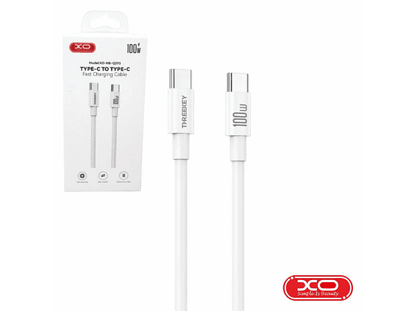 CABO USB-C MACHO / USB-C MACHO 100W PD 1M BRANCO XO 1