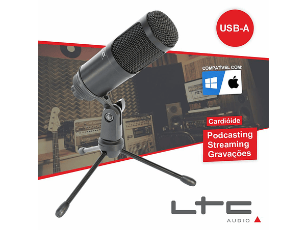 MICROFONE CONDENSADOR DE ESTÚDIO LTC 1