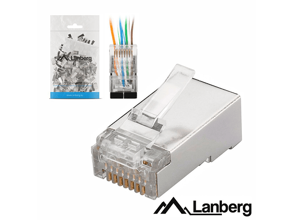 FICHA RJ45 MODULAR 8P8C CAT6 PASSANTE 100PCS LANBERG 1